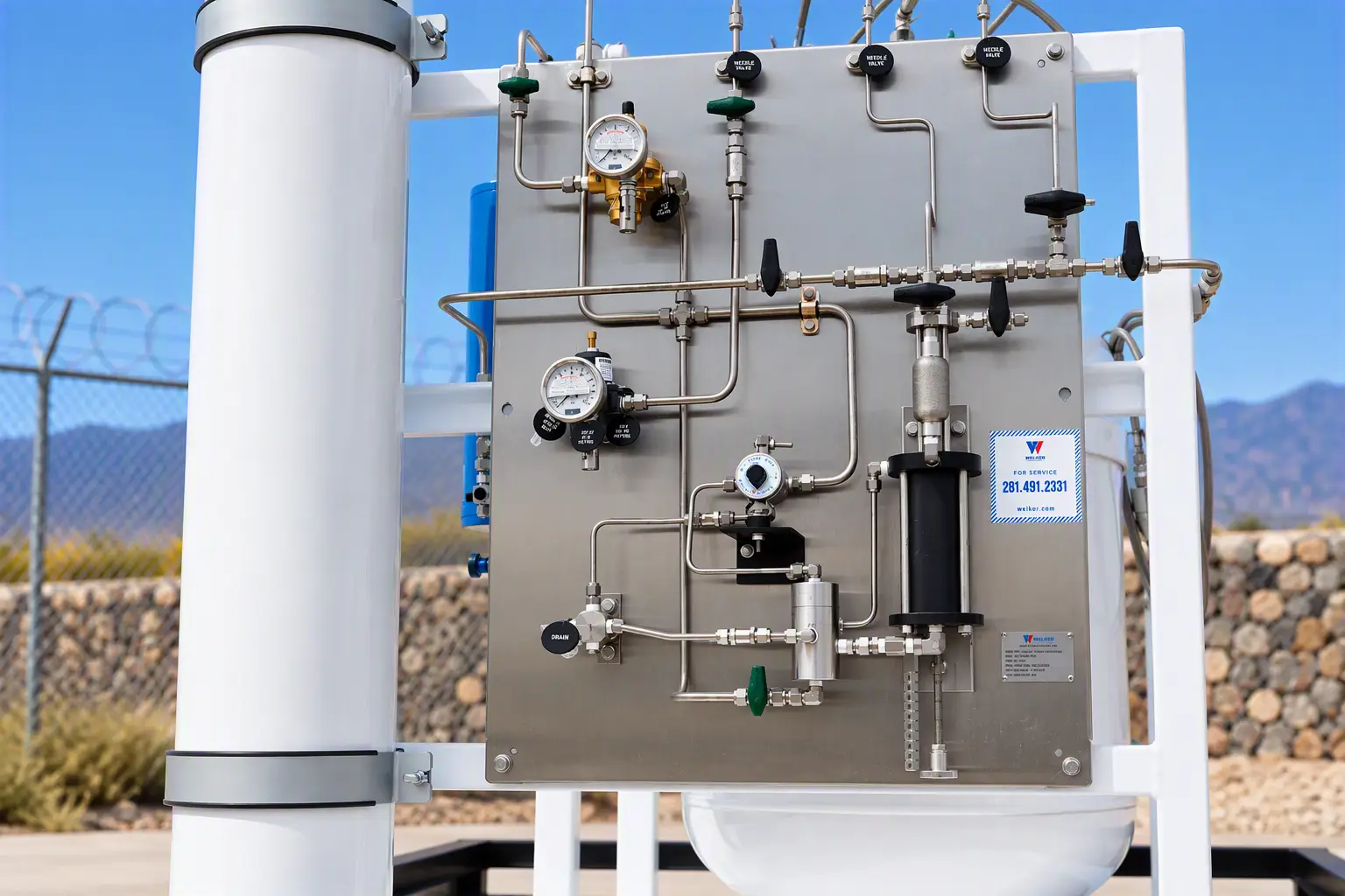 Closeup of the AccuLine Methanol Injection System panel