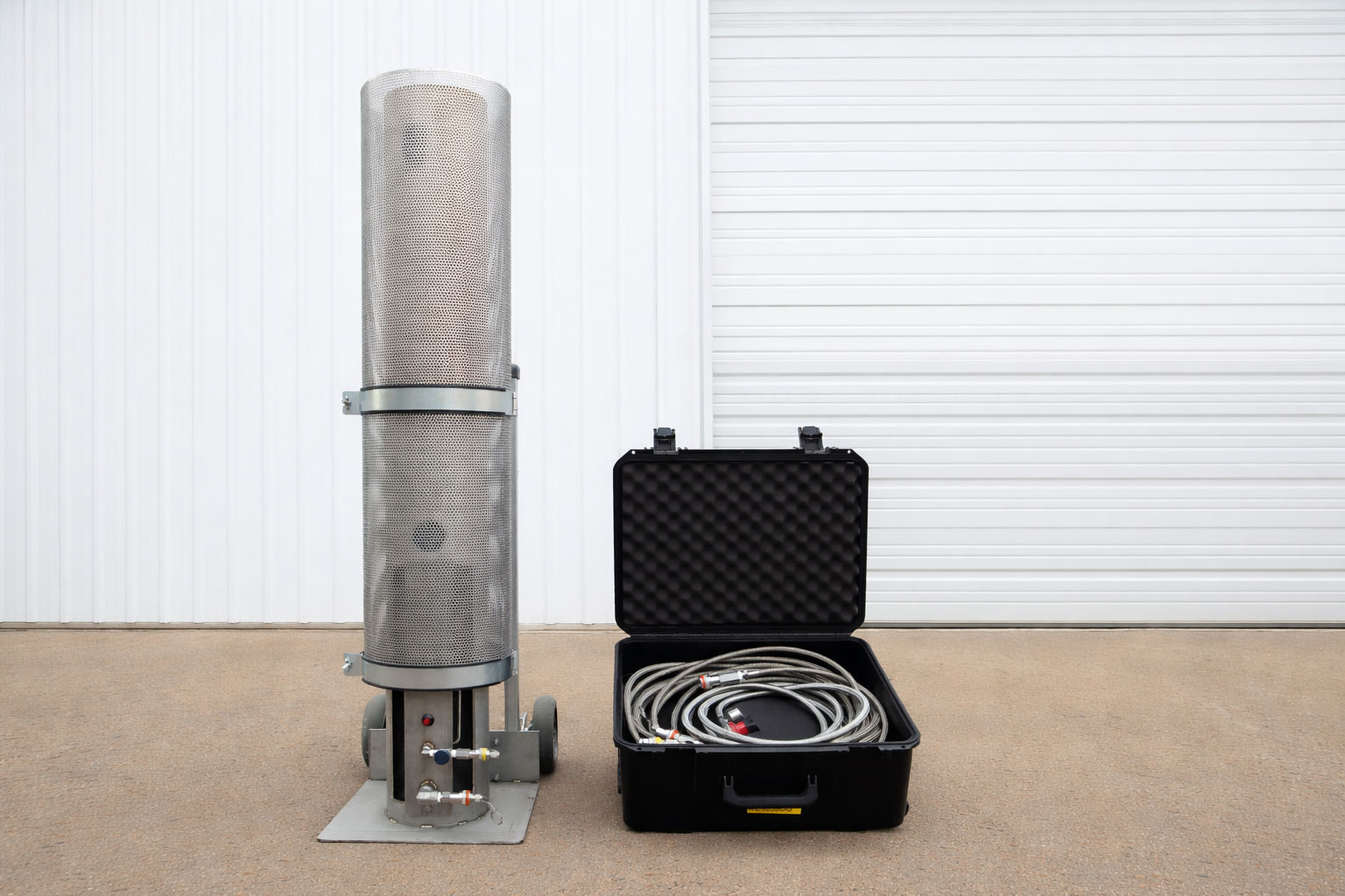 SafeBurn Odorant Flare System mounted on hand truck